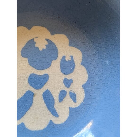 Vintage Blue & White Hexagonal Ceramic Bowl With Floral Design Cameo Harker - Picture 3 of 6